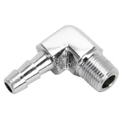 Cycle Standard 1/4 Inch Hose Barb 90 Elbow X 1/8 Inch NPT - Chrome