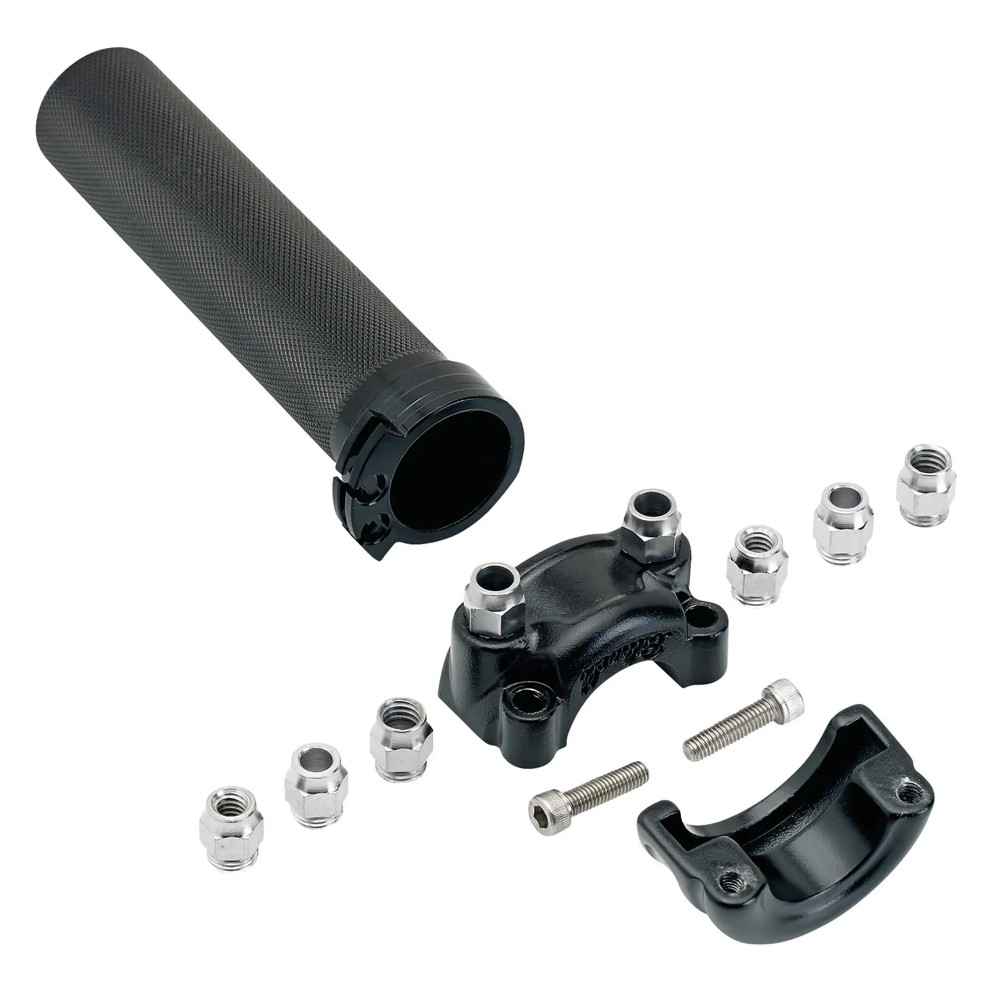 Biltwell Dual Cable Cast Whiskey Throttle - Black - 1 Inch - Image 2