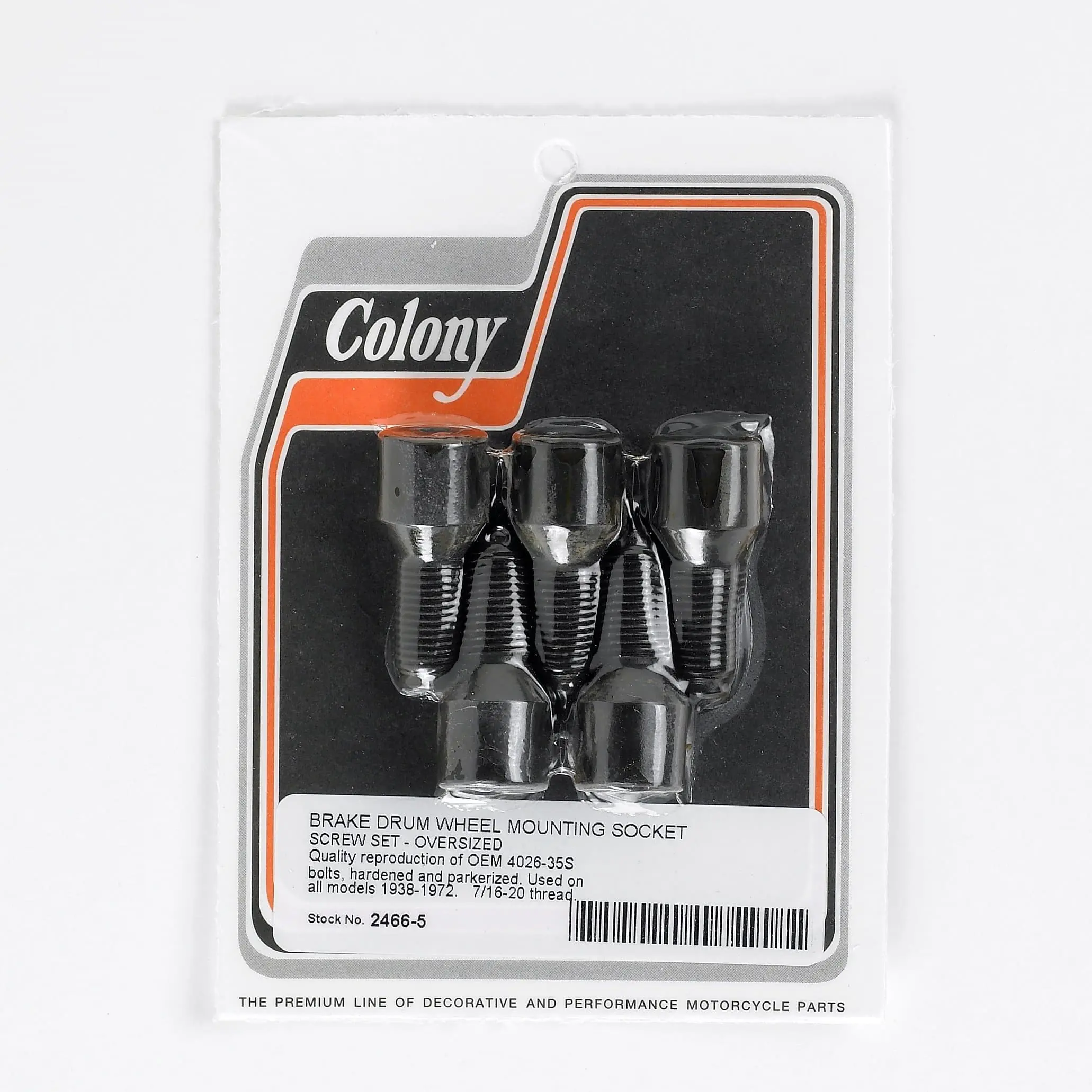 Colony #2466-5 Brake Drum Wheel Mounting Bolt Set - Oversized - Harley-Davidson 1936 - 1972 - Image 2
