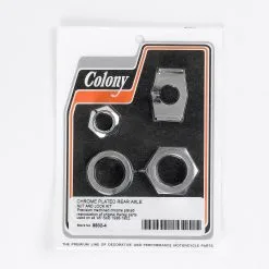 Colony #8832-4 Rear Axle Nut And Lock Kit - 45 Solo 1936 - 1952 - Chrome Plated