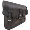 LaRosa Design Solo Saddlebag Left Side - Black Rustic - For Rigid & Softail Motorcycles
