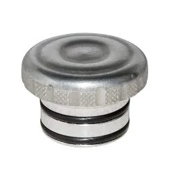 Lowbrow Customs Cast Aluminum Knurled Oil Tank Plug - Semi Polished