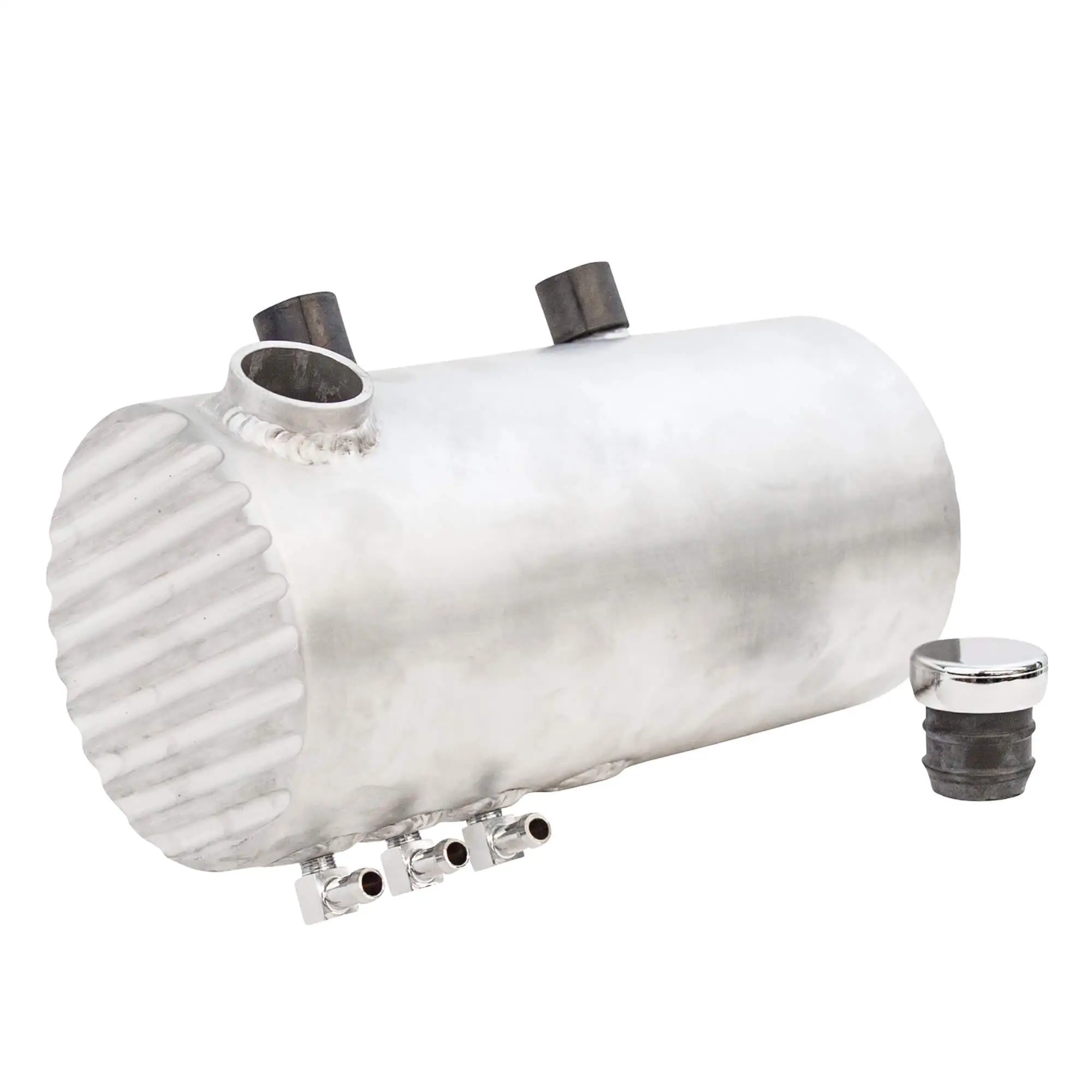 Choppahead Aluminum Oil Tank With Finned Ends - Raw Finish - For Harley-Davidson Choppers