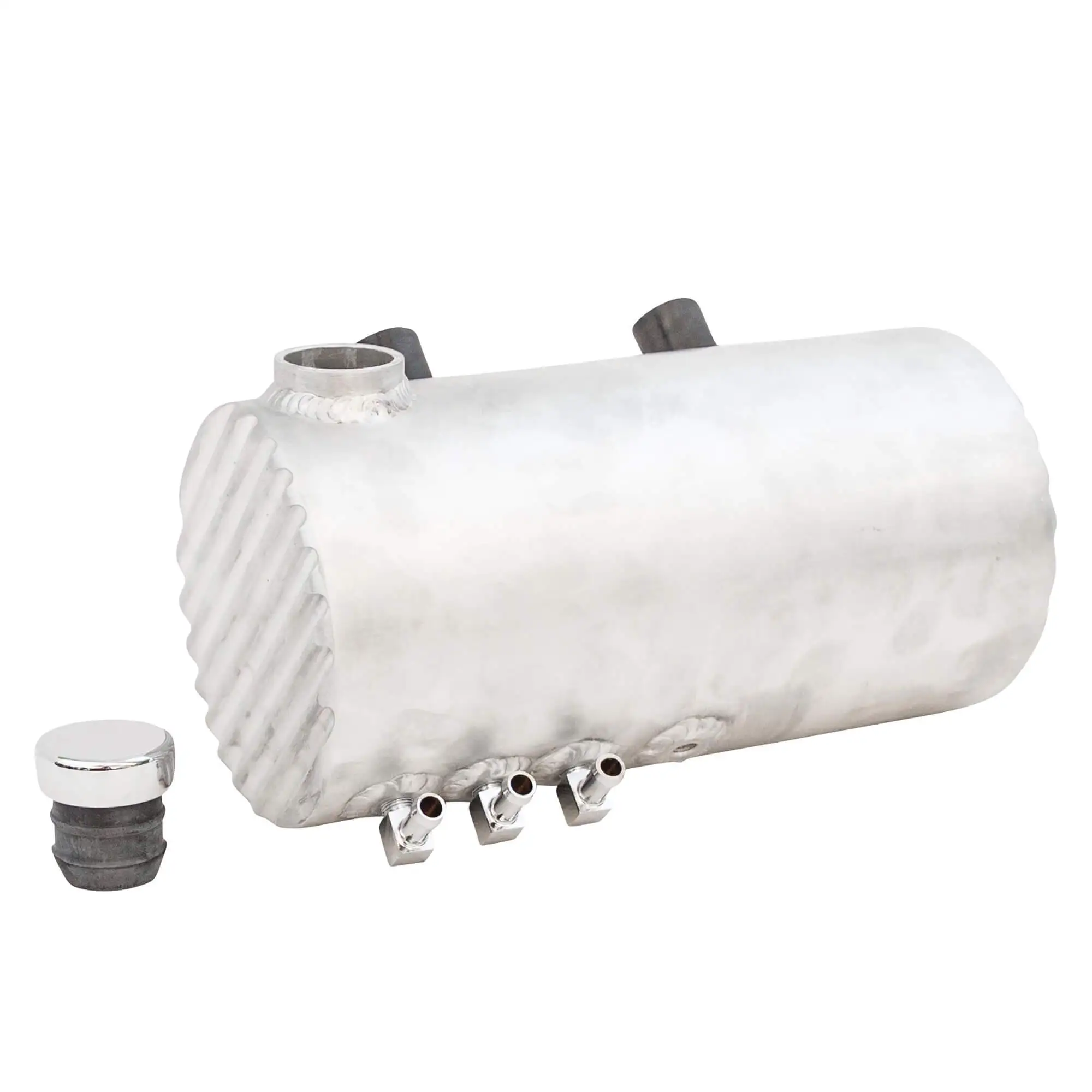 Choppahead Aluminum Oil Tank With Finned Ends - Raw Finish - For Harley-Davidson Choppers - Image 2