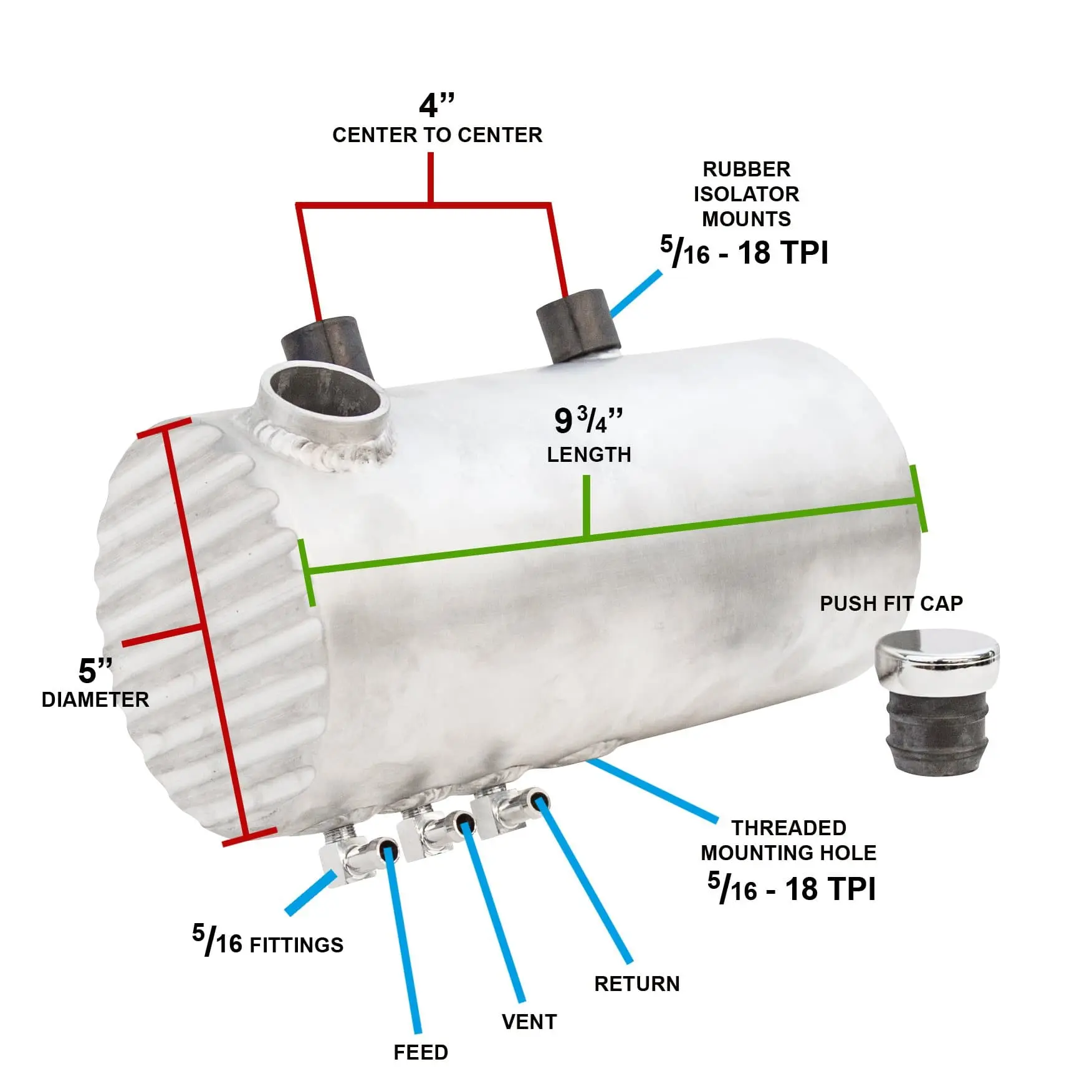 Choppahead Aluminum Oil Tank With Finned Ends - Raw Finish - For Harley-Davidson Choppers - Image 7