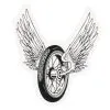 Lowbrow Customs Winged Wheel Sticker - Small