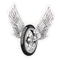 Lowbrow Customs Winged Wheel Sticker - Small