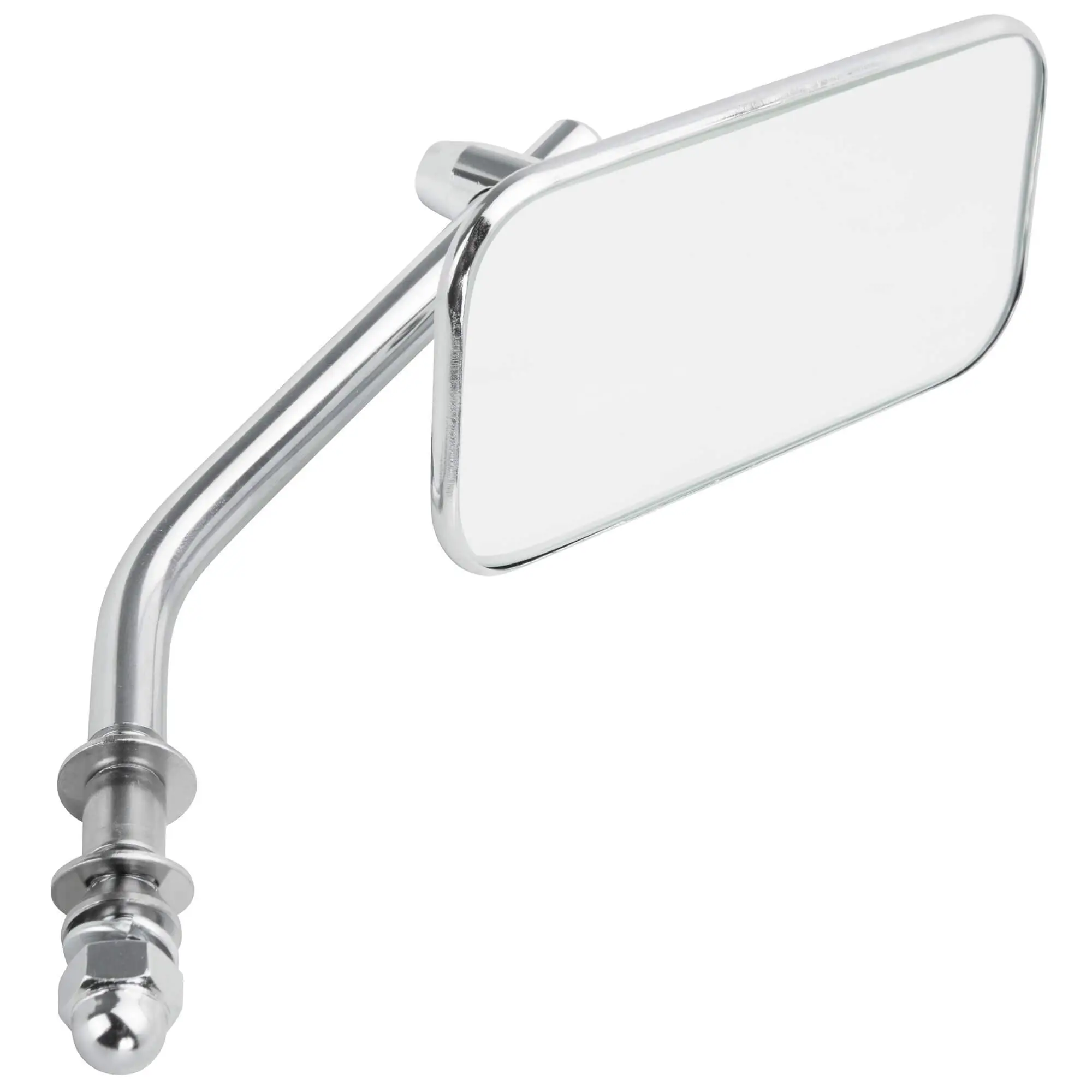 Cycle Standard Rectangular Motorcycle Mirror - Perch Mount - Chrome