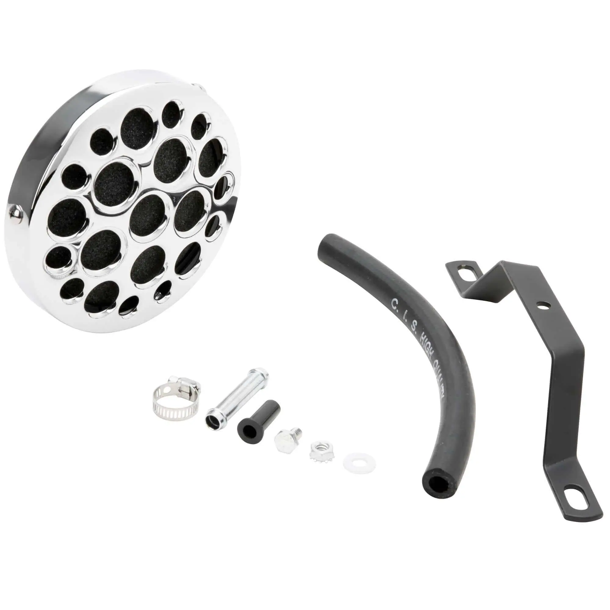 Cycle Standard Holey Air Cleaner - Chrome - Fits Bendix / Zenith And Keihin (except CV) Carburetors - Image 2