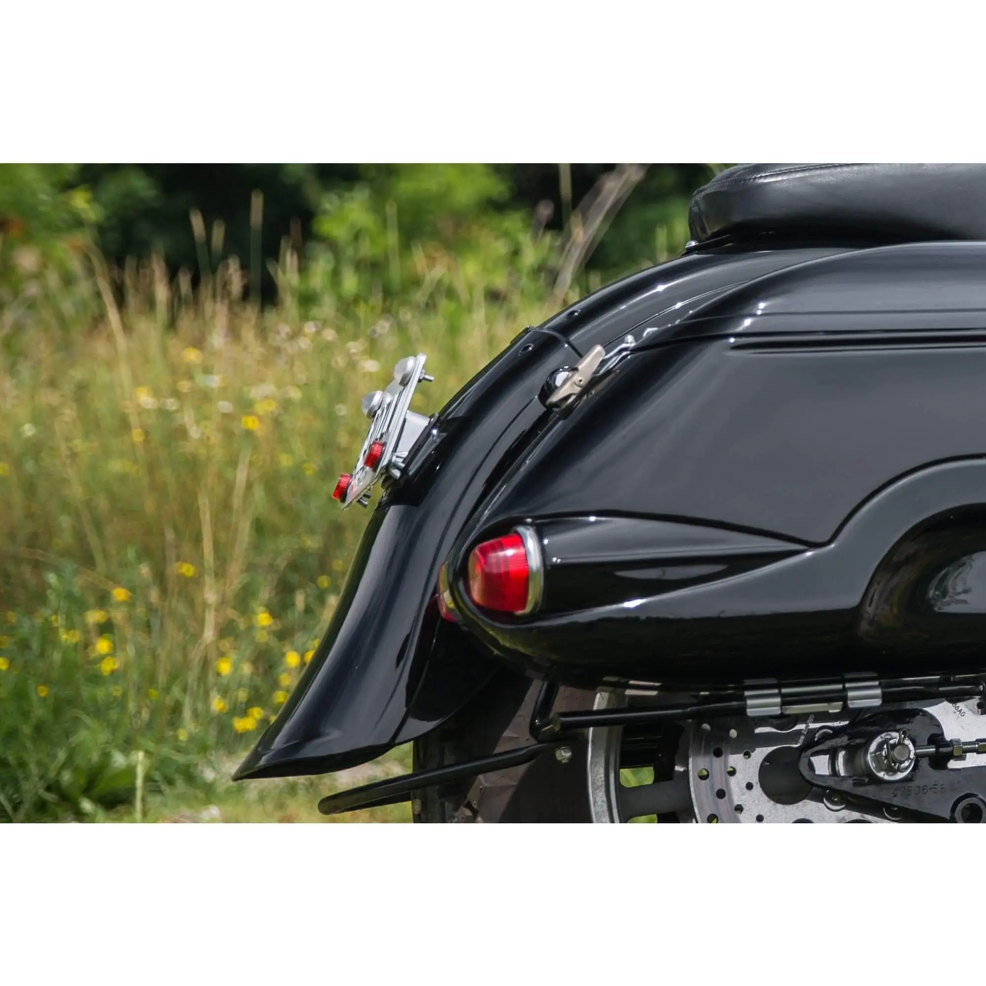 Cycle Standard Laydown License Plate Mount - Black - Bolt-on Fitment For 1955 - 2018 Harley-Davidson - Image 6