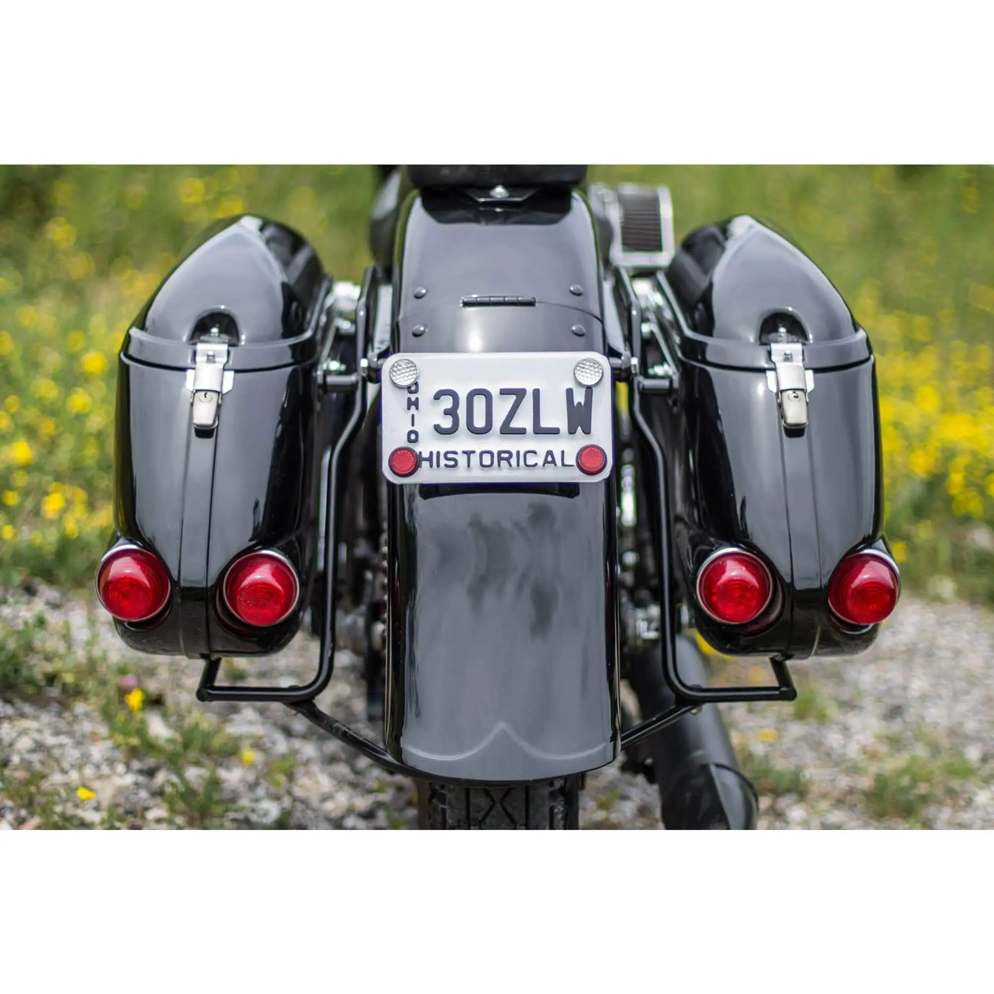 Cycle Standard Laydown License Plate Mount - Black - Bolt-on Fitment For 1955 - 2018 Harley-Davidson - Image 5