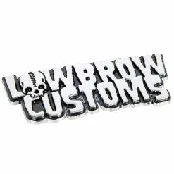 Lowbrow Customs Logo Chrome Stick-On 3D Emblem