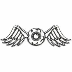 Lowbrow Customs Flying Eyeball Chrome Stick-On 3D Emblem