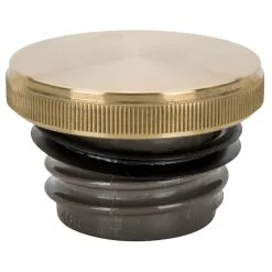 Lowbrow Customs Banded Screw-In Gas Cap For Harley-Davidson 1982-1995 / Modern Triumph Bonneville T100 / T120, Scrambler, Thruxton - Brass