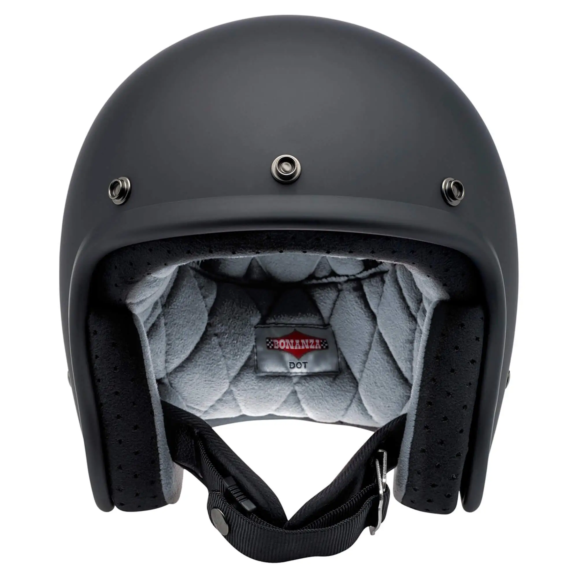 Biltwell Bonanza Helmet DOT Approved Helmet - Flat Black - Image 2