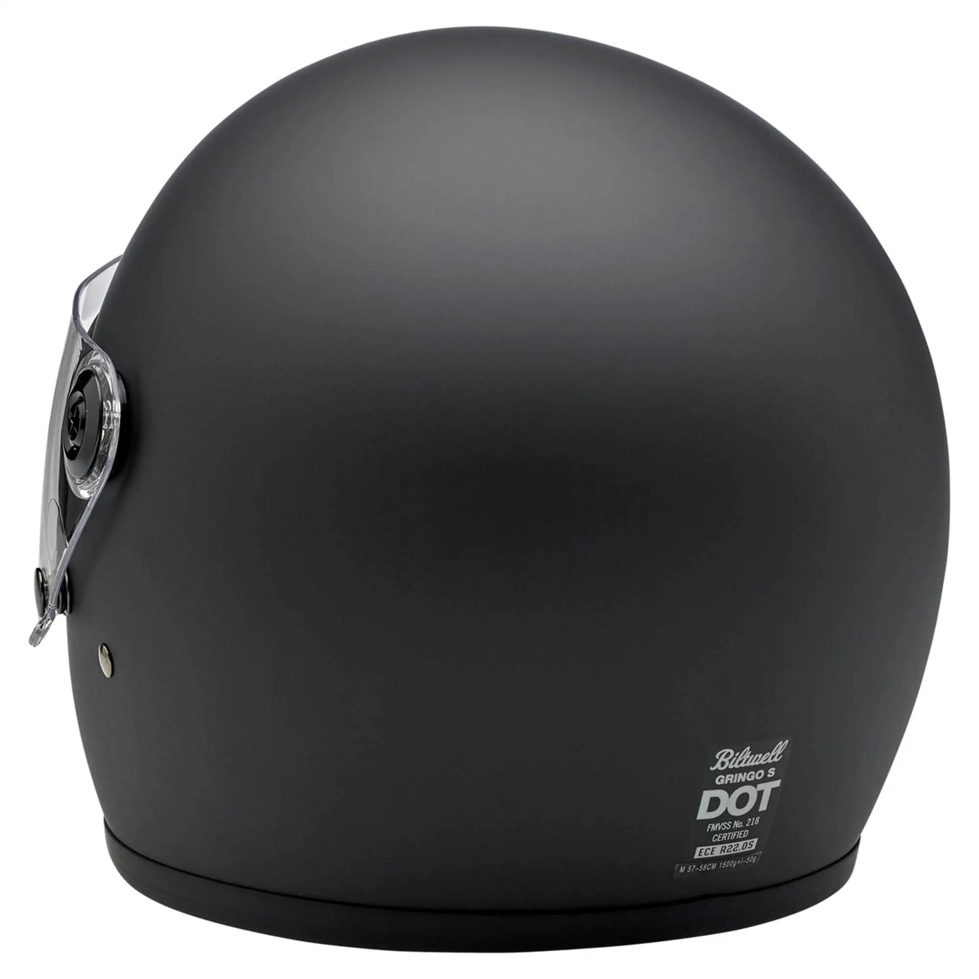 Biltwell Gringo S DOT/ECE Approved Full Face Helmet - Flat Black - Image 7