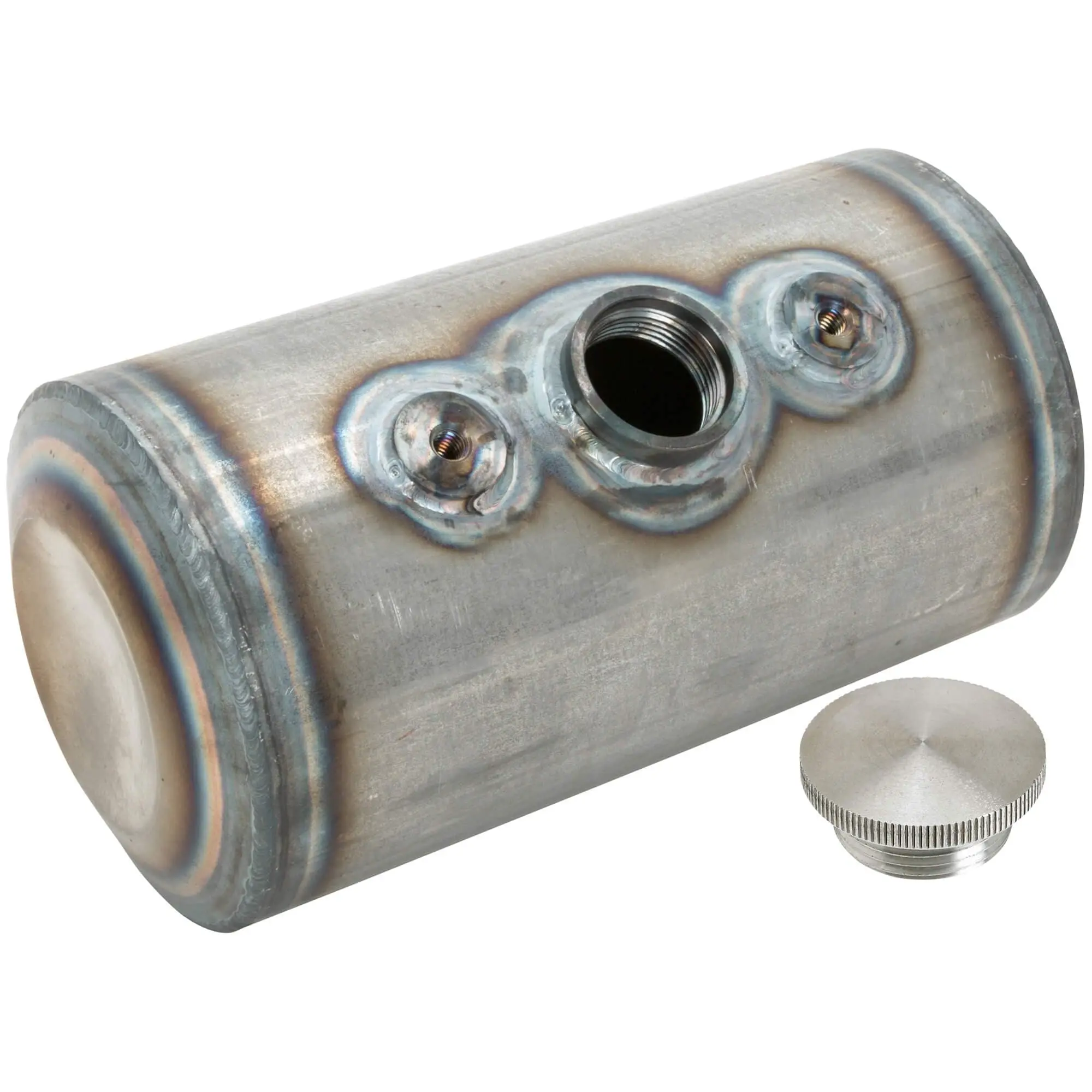 Lowbrow Customs Dimpled Steel Motorcycle Oil Tank For H-D Sportster Big Twin And Universal Choppers