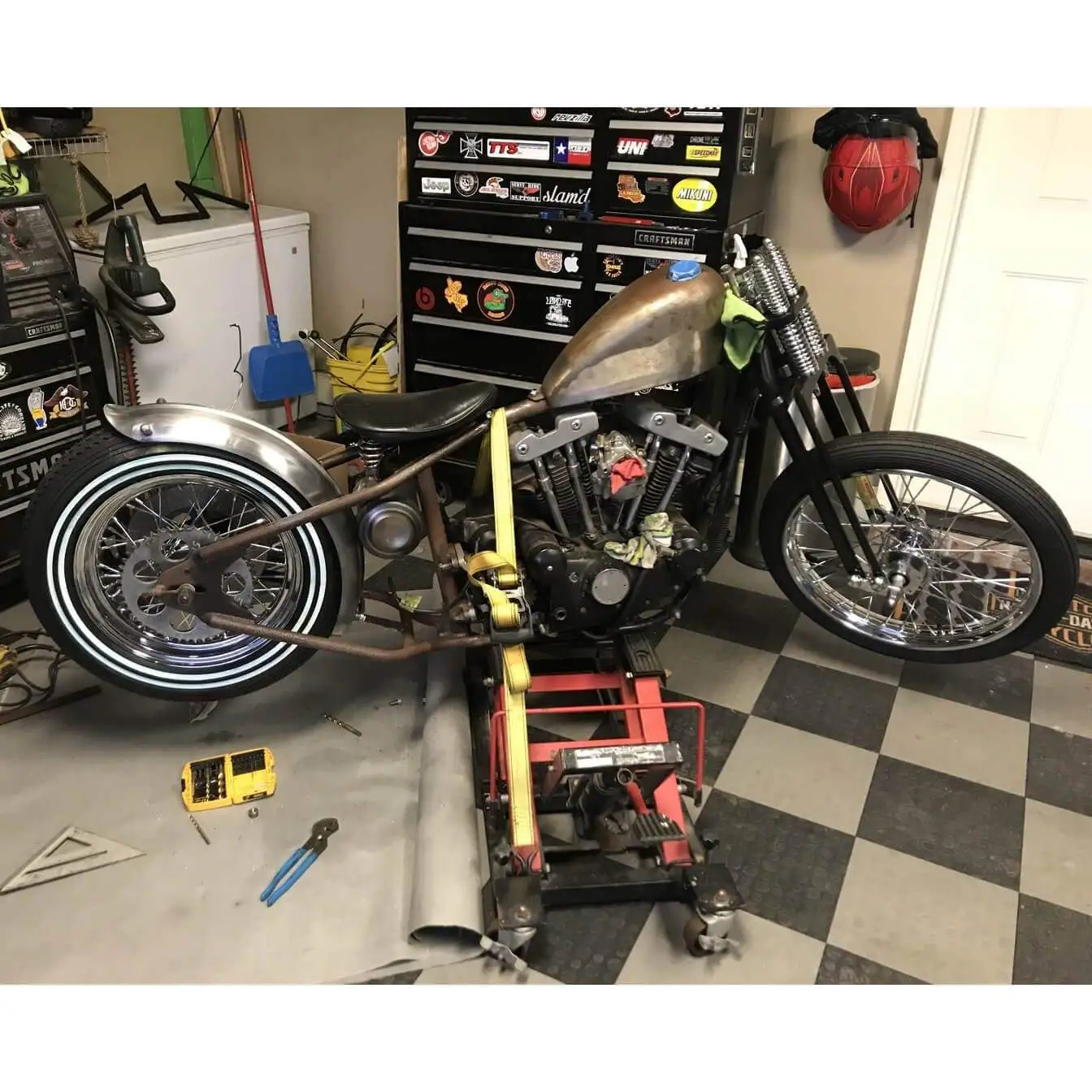 Lowbrow Customs Dimpled Steel Motorcycle Oil Tank For H-D Sportster Big Twin And Universal Choppers - Image 14