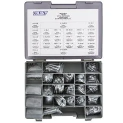 Colony Chrome Plated Button Head Socket Head Screw Assortment TRAY-005 - Coarse Thread - 240 Piece