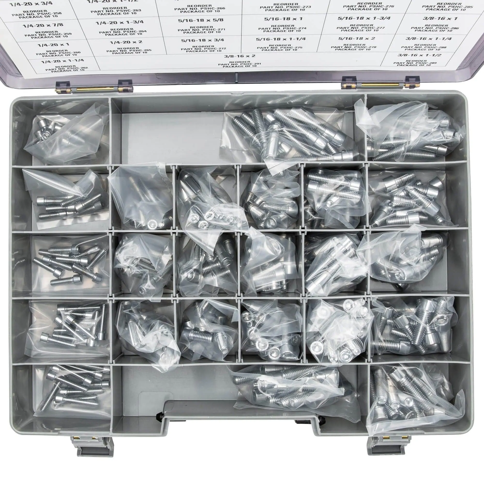 Colony Chrome Plated Smooth Head Socket Head Screw Assortment Tray-006 - Coarse Thread - 240 Piece - Image 3