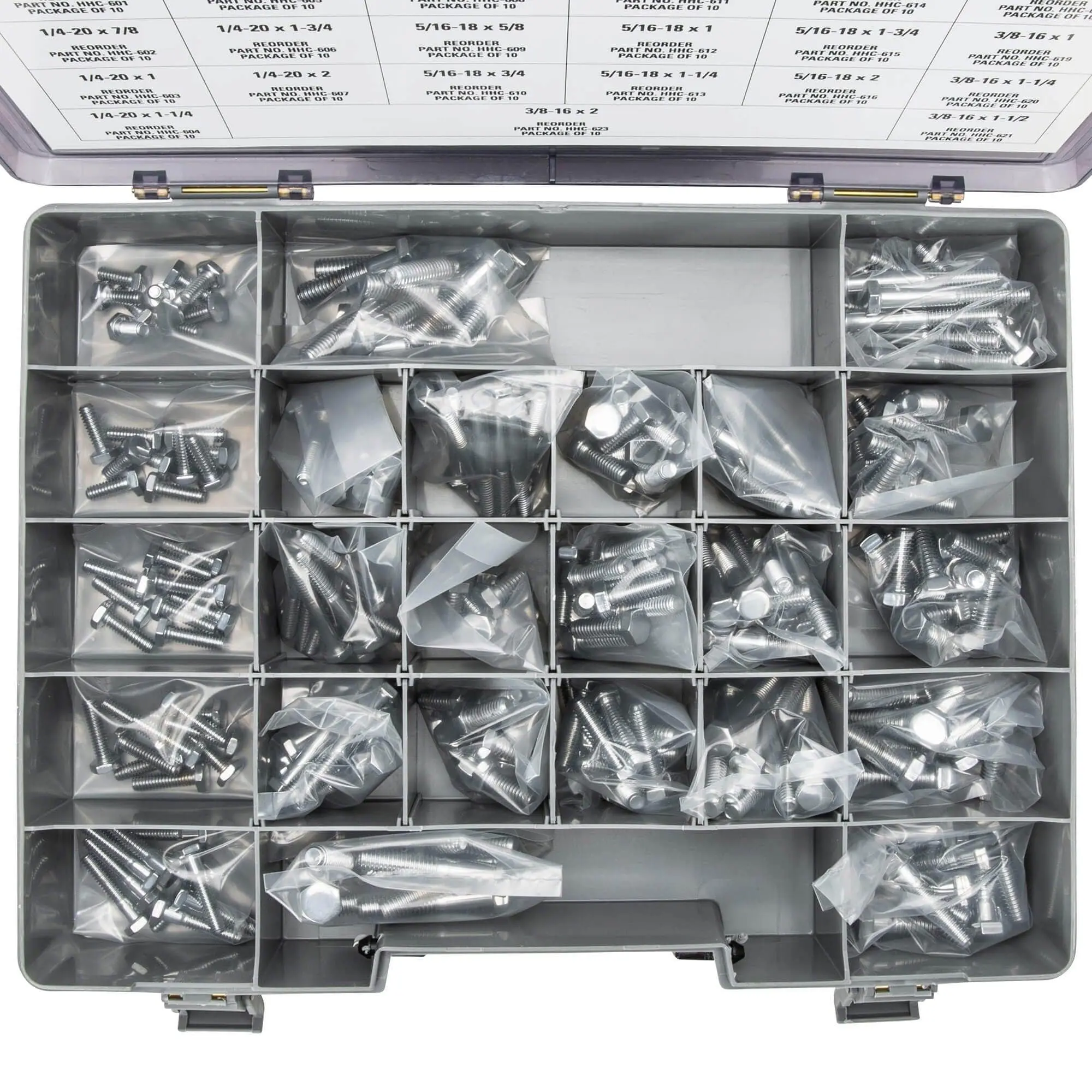 Colony Chrome Plated Hex Head Bolts Assortment Tray (011) - Coarse Thread - 240 Piece - Image 3