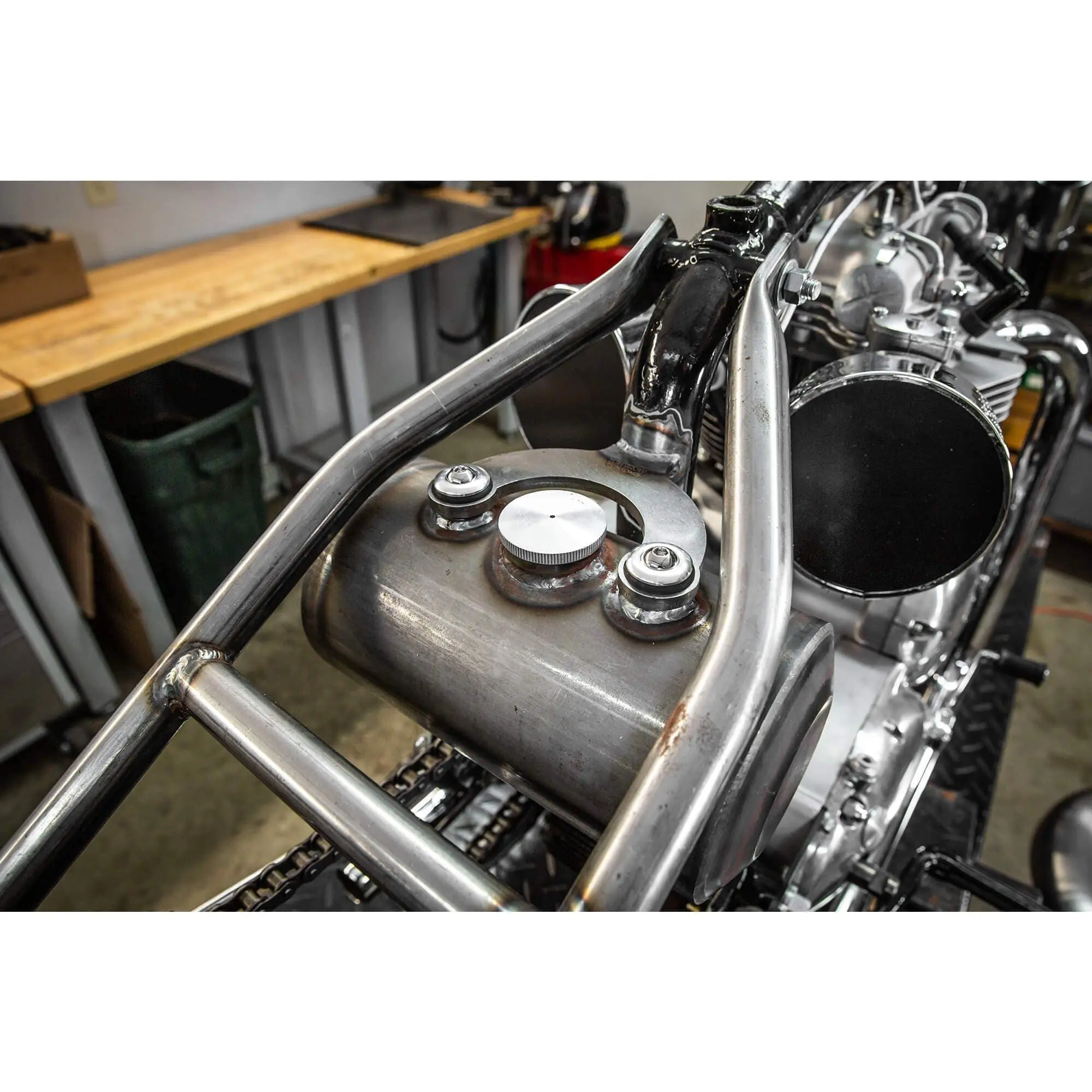 Lowbrow Customs Rubber Mount Bracket Kit For Lowbrow Oil Tanks - For 500 / 650 C.c. Unit Triumph Motorcycles - Brass Washers - Image 14