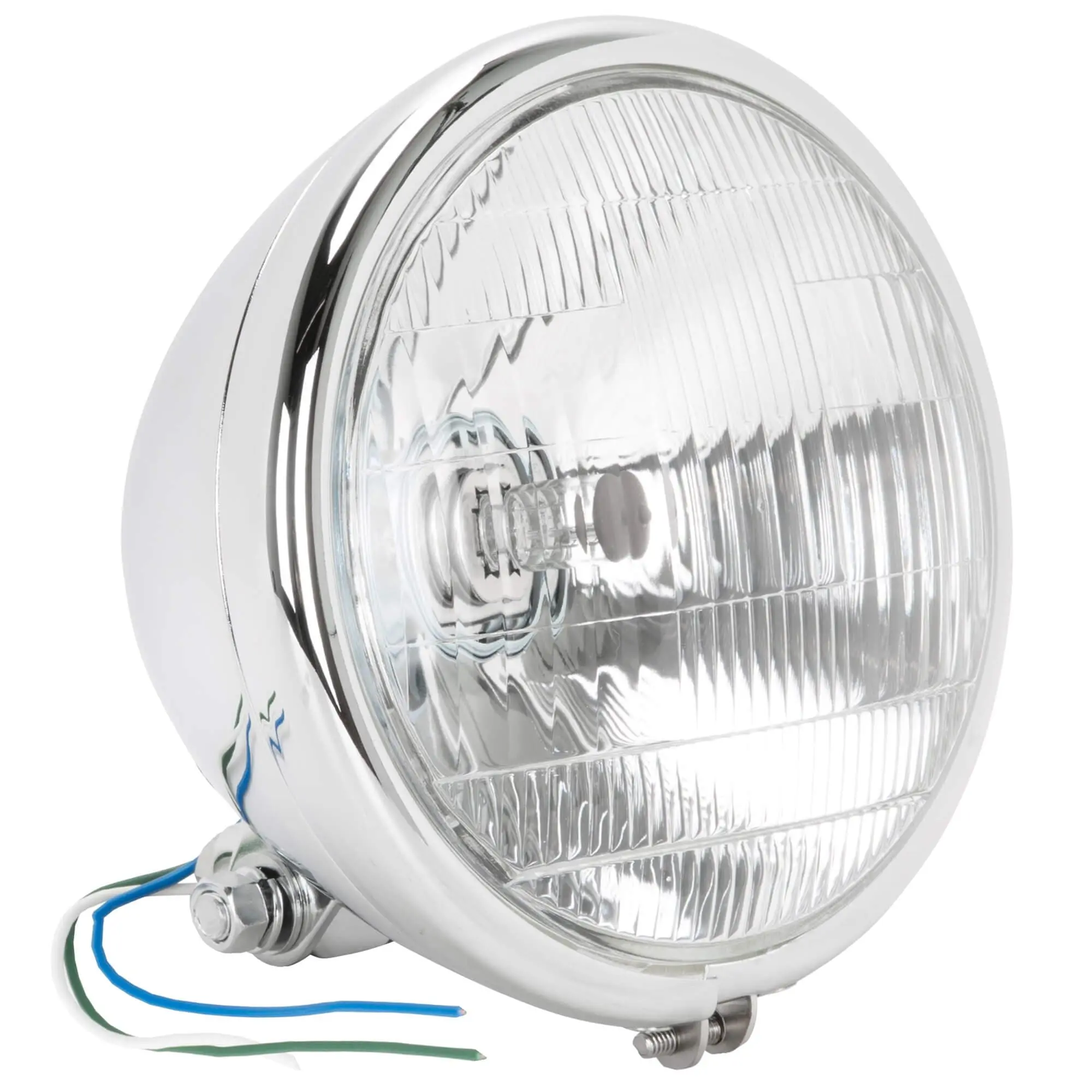 Cycle Standard Springer Style Bottom Mount Headlight - Chrome