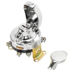 Cycle Standard 5 Post Ignition Key Switch Replaces Harley-Davidson OEM # 71500-36T - Chrome Bezel