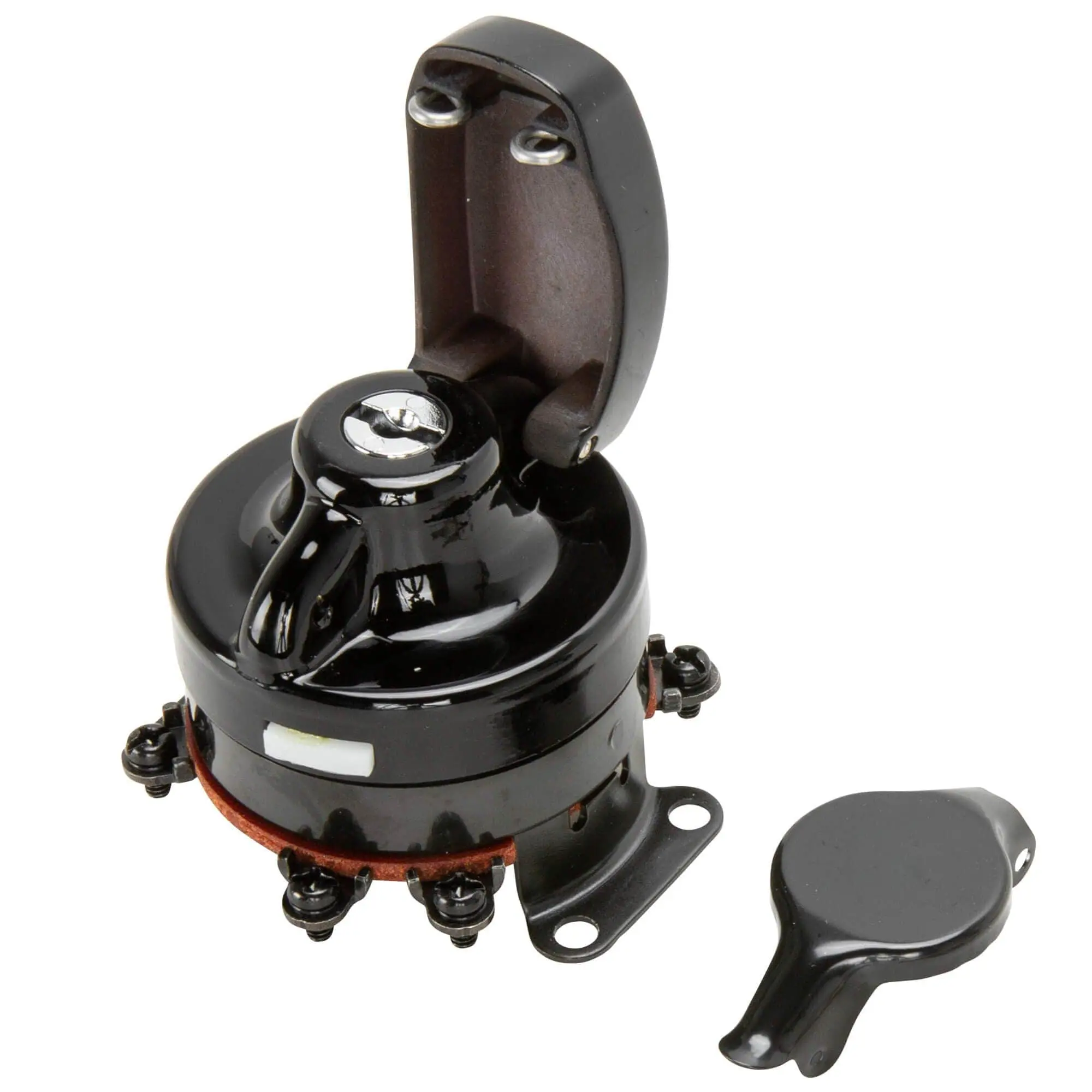 Cycle Standard 6 Post Ignition Key Switch Replaces Harley-Davidson OEM # 71501-73A - Black Bezel