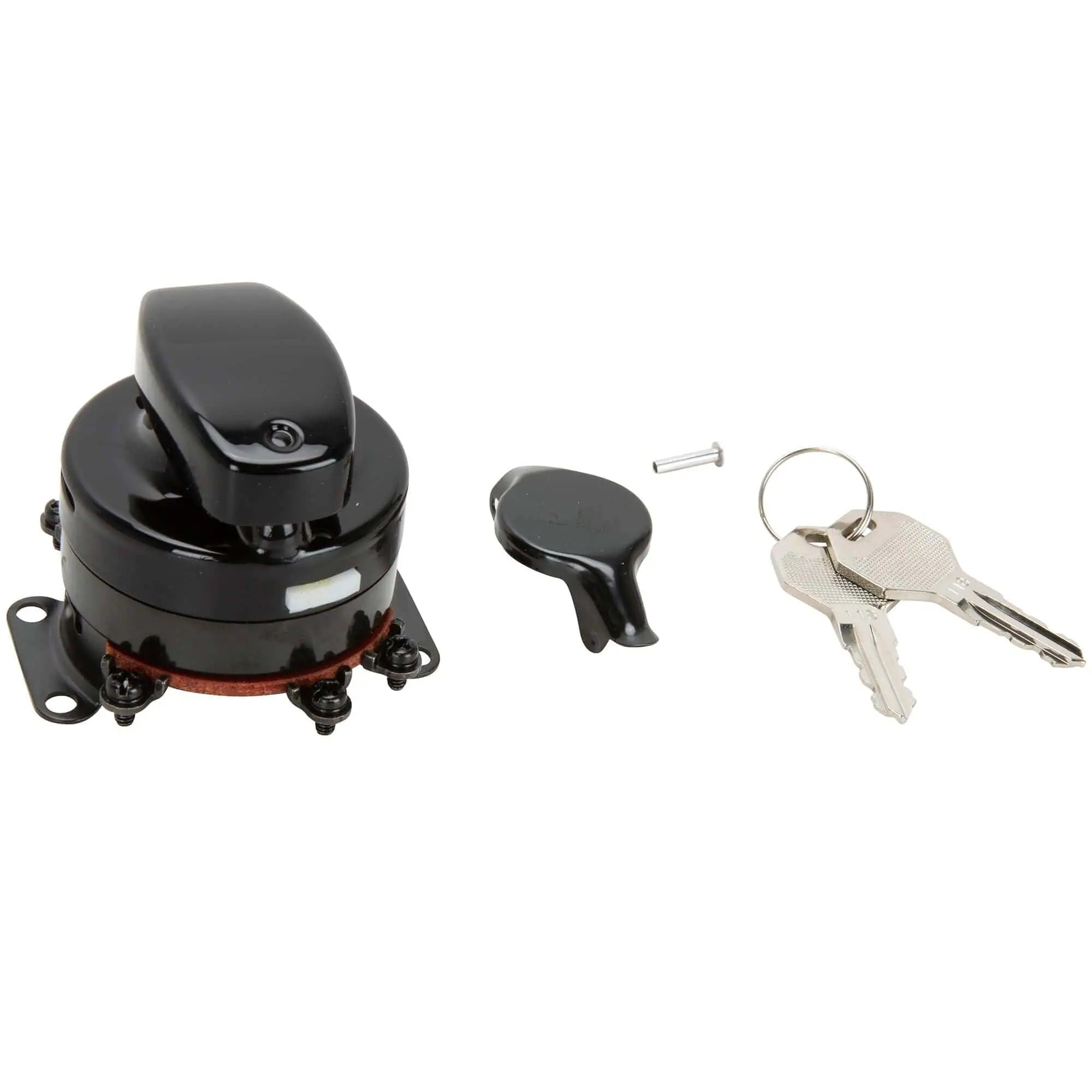 Cycle Standard 6 Post Ignition Key Switch Replaces Harley-Davidson OEM # 71501-73A - Black Bezel - Image 2