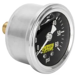 Lowbrow Customs 60 Psi Oil Pressure Gauge - Black Face