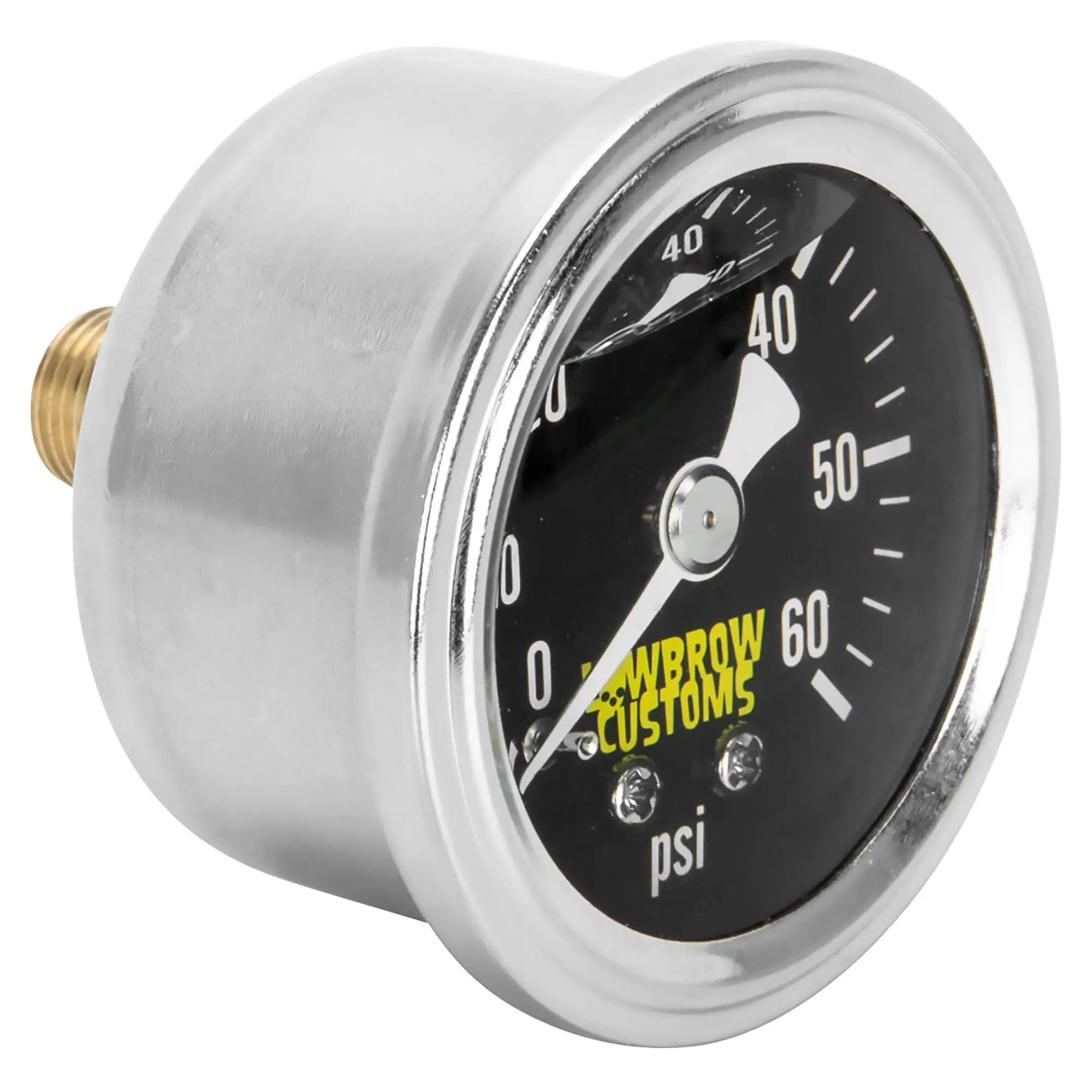 Lowbrow Customs 60 Psi Oil Pressure Gauge - Black Face