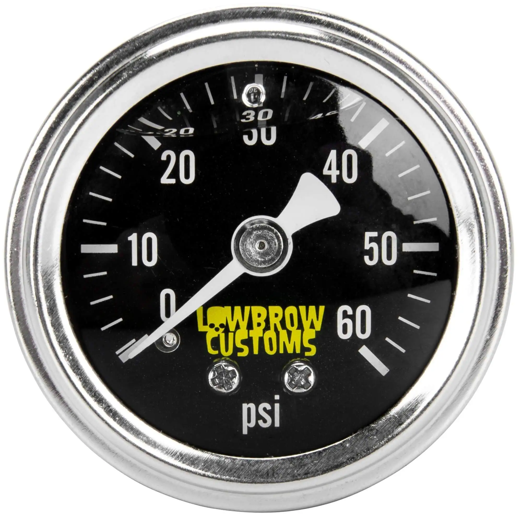 Lowbrow Customs 60 Psi Oil Pressure Gauge - Black Face - Image 2