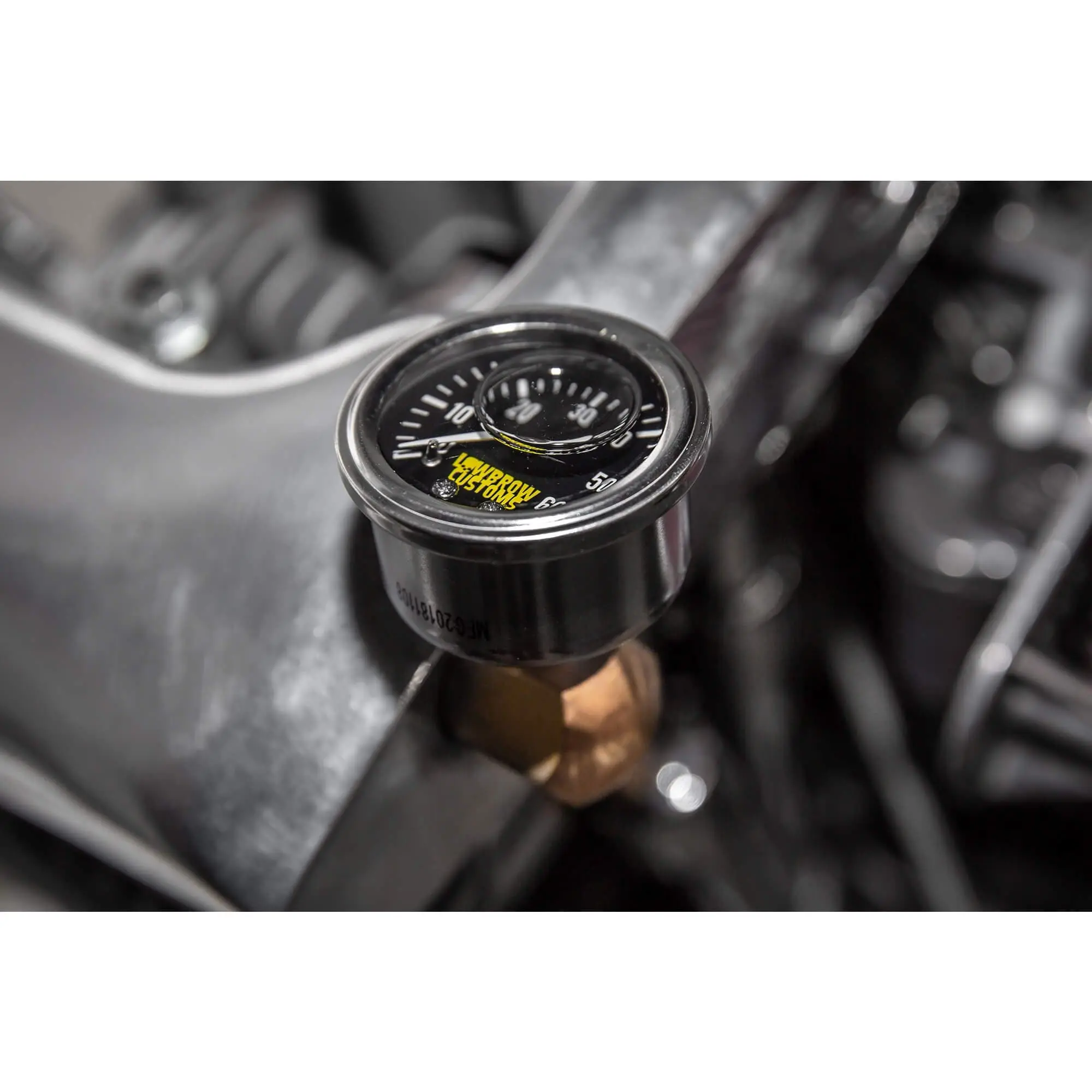 Lowbrow Customs 60 Psi Oil Pressure Gauge - Black Face - Image 8