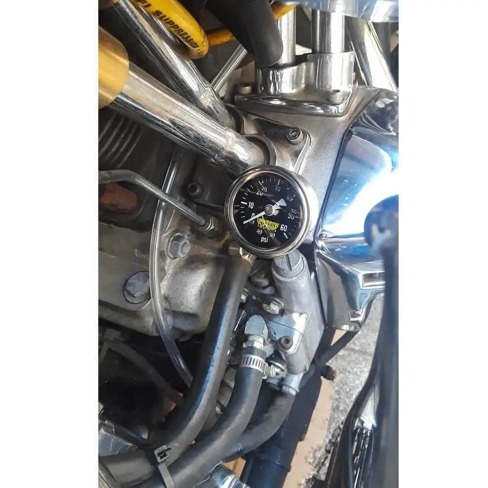 Lowbrow Customs 60 Psi Oil Pressure Gauge - Black Face - Image 11