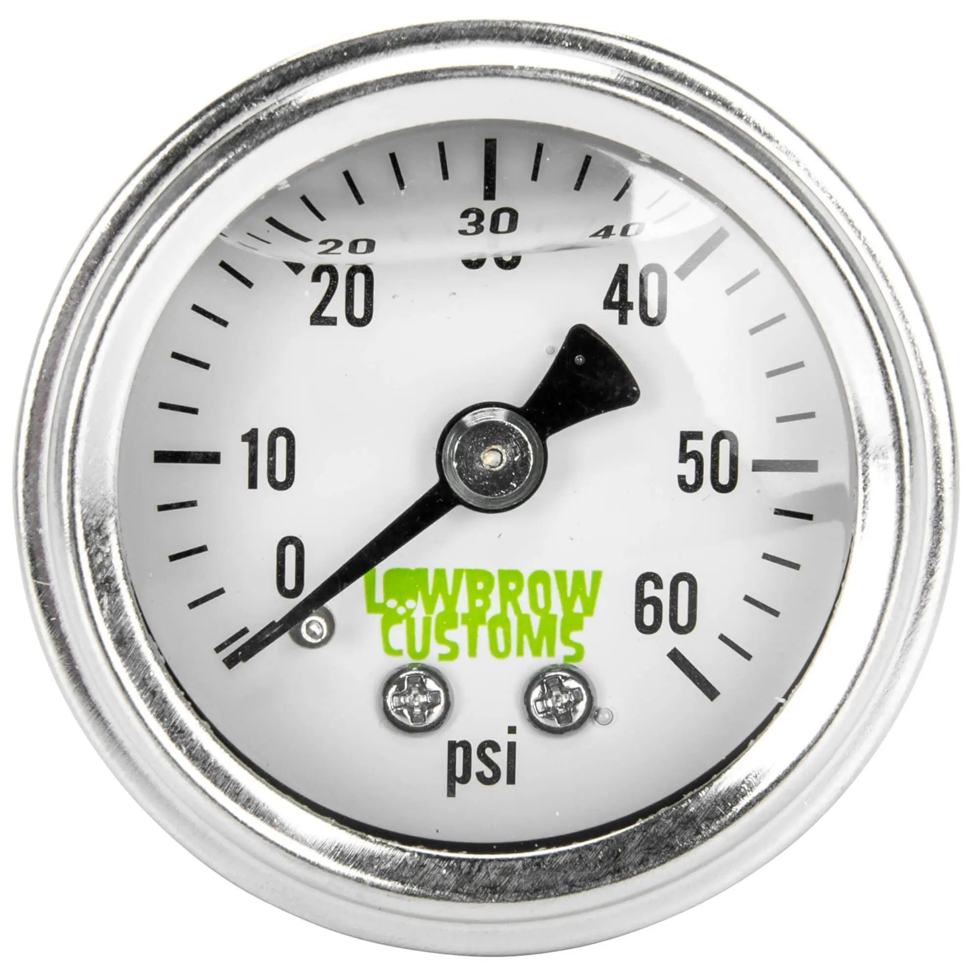 Lowbrow Customs 60 Psi Oil Pressure Gauge - White Face - Image 2