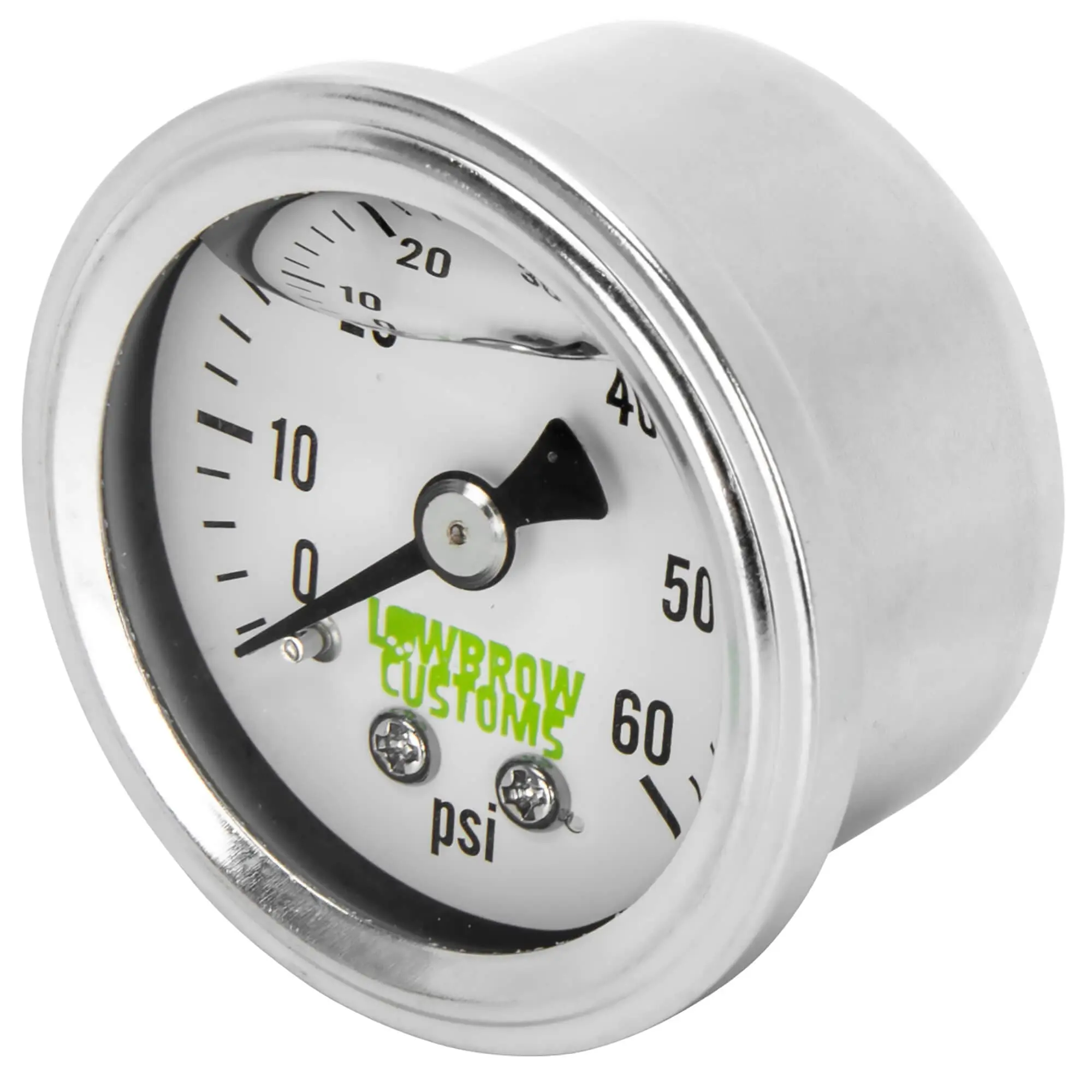 Lowbrow Customs 60 Psi Oil Pressure Gauge - White Face - Image 6