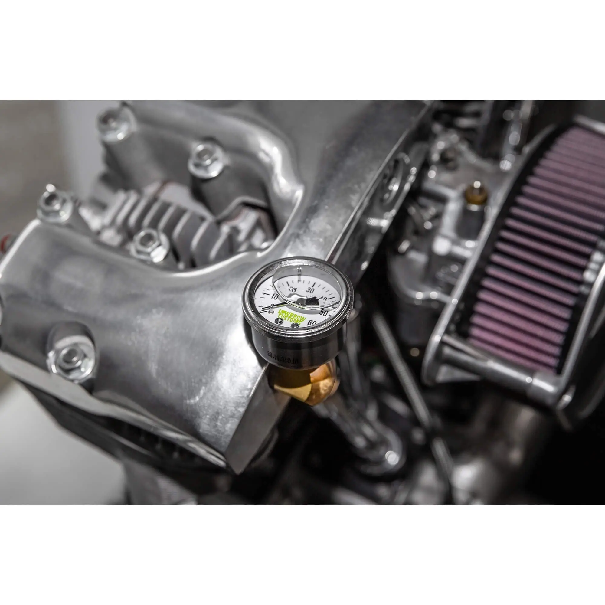 Lowbrow Customs 60 Psi Oil Pressure Gauge - White Face - Image 8