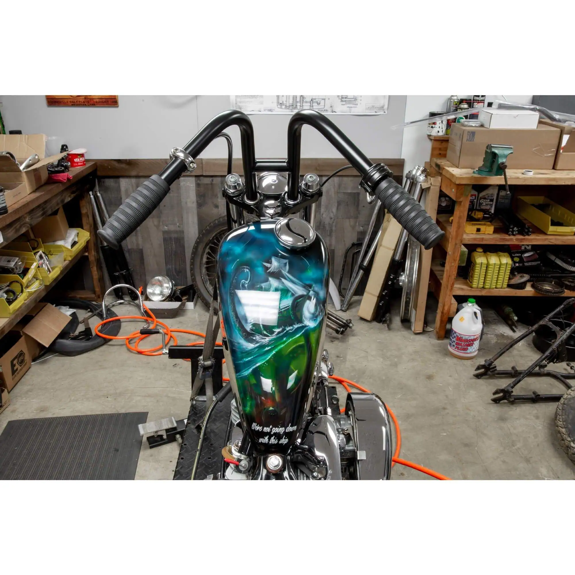 Lowbrow Customs Narrow Rabbit Ears Handlebars - 1 Inch - Black - Image 9