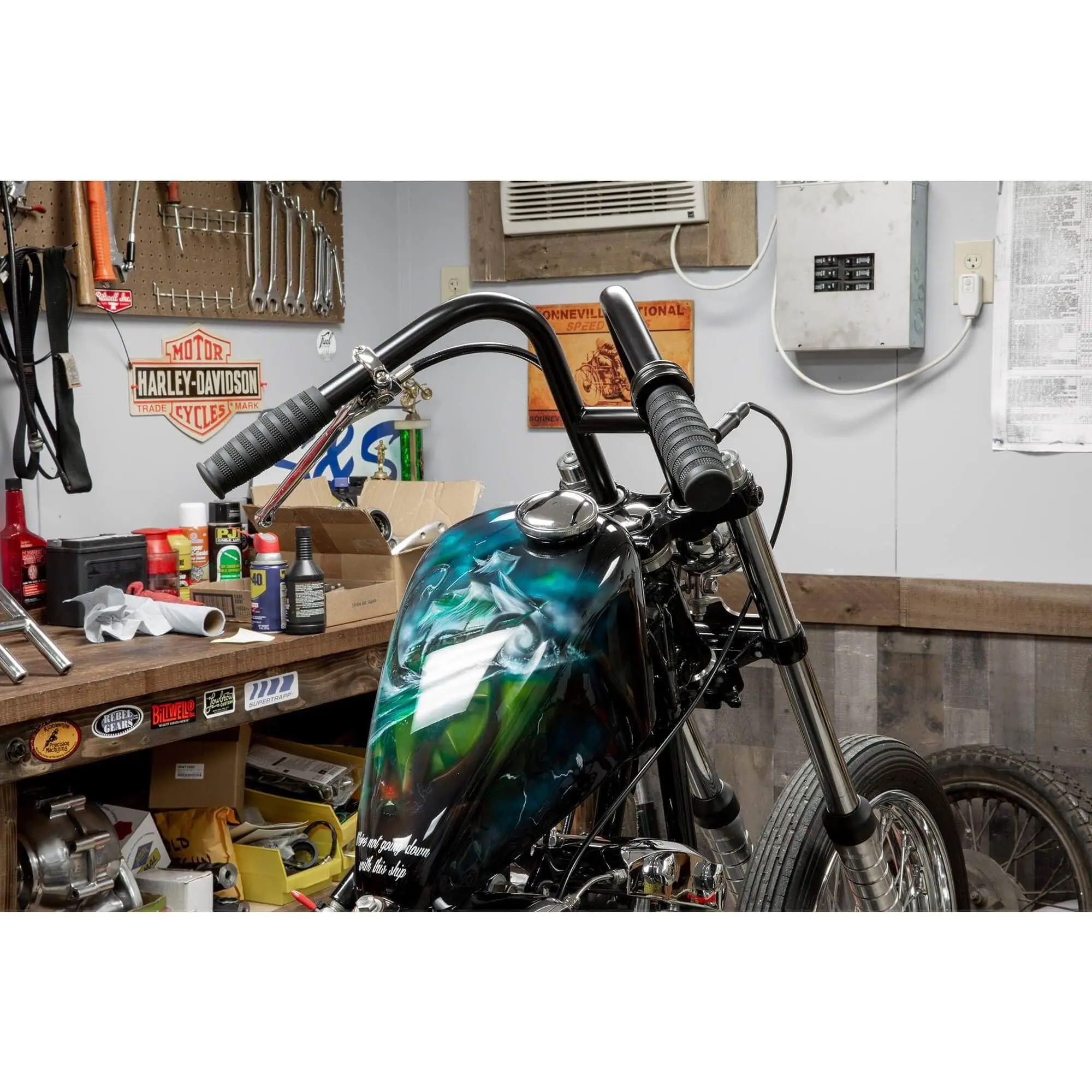 Lowbrow Customs Narrow Rabbit Ears Handlebars - 1 Inch - Black - Image 12