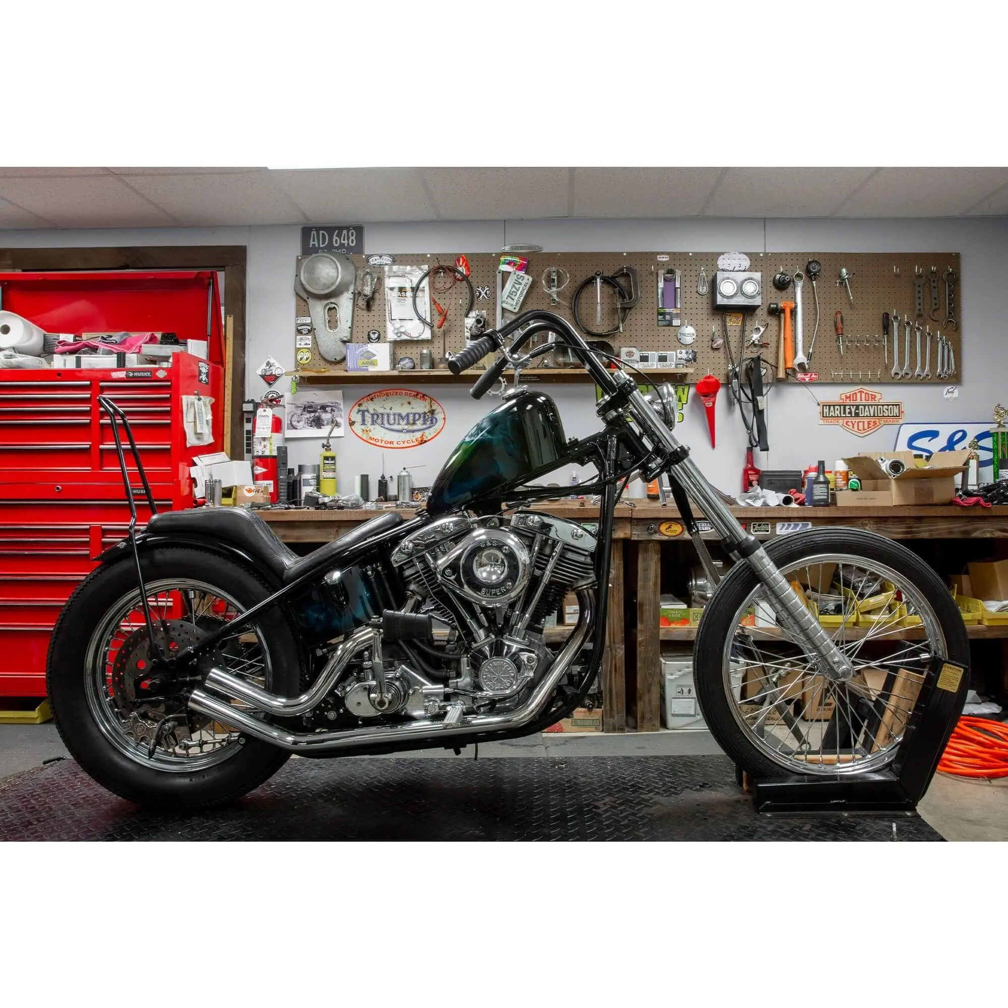 Lowbrow Customs Narrow Rabbit Ears Handlebars - 1 Inch - Black - Image 10