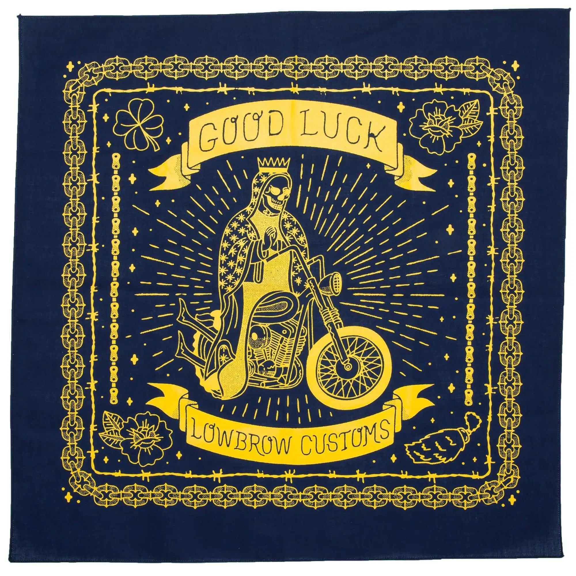 Lowbrow Customs Good Luck Bandanna - Made In The USA