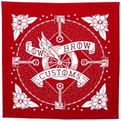 Lowbrow Customs Winged Wheel Banner Bandanna - Made In The USA