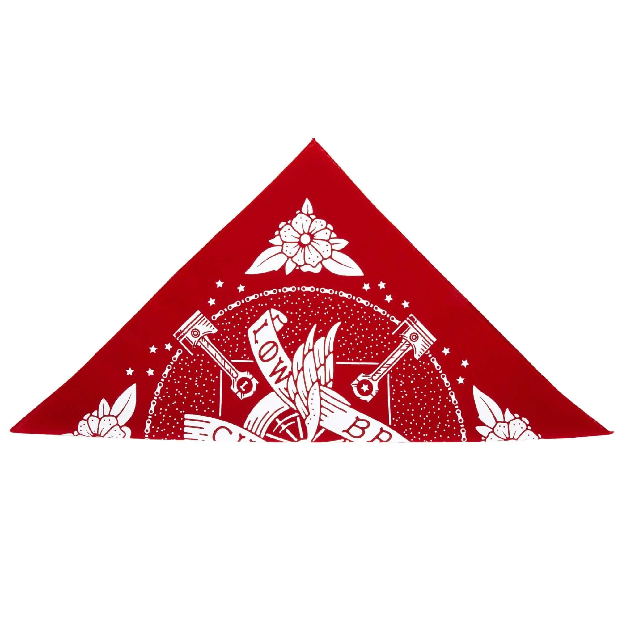 Lowbrow Customs Winged Wheel Banner Bandanna - Made In The USA - Image 4