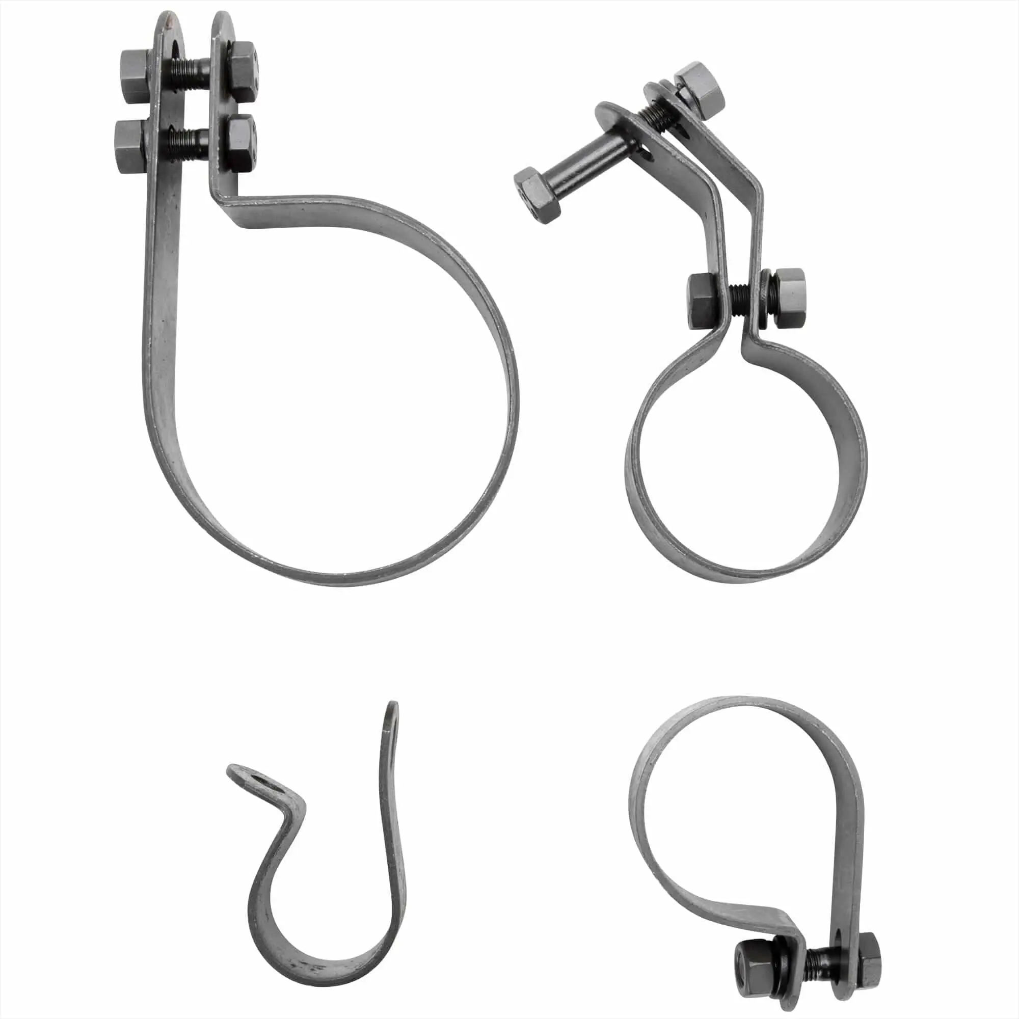 Gasbox Exhaust Clamp 4 Piece Set 1947 - 1957 Harley-Davidson Panhead - Parkerized OEM # 47-57 CL HDW - Image 3