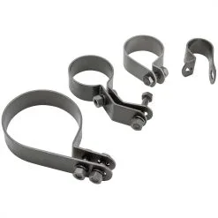 Gasbox Exhaust Clamp 4 Piece Set 1947 - 1957 Harley-Davidson Panhead - Parkerized OEM # 47-57 CL HDW