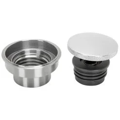 Cycle Standard Custom Flush Mount Polished Stainless Steel Pop-Up Gas Cap And Weld In Bung