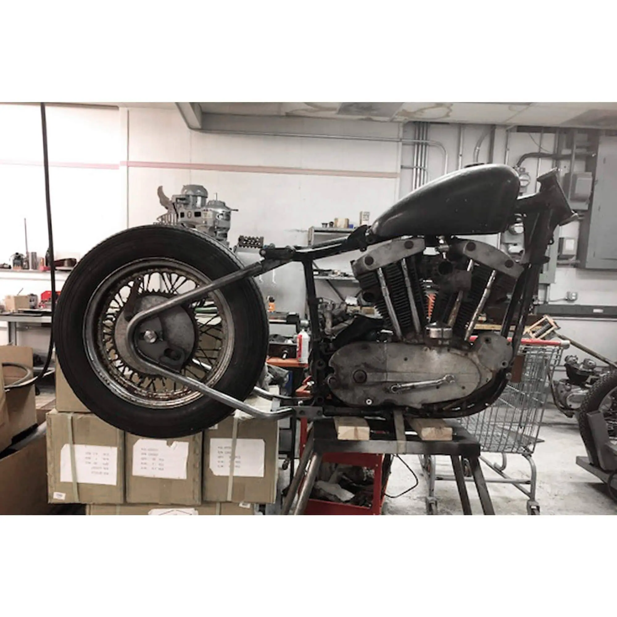 Lowbrow Customs KR Style Bolt-On Hardtail Rear Frame Section For 1952-1969 H-D Ironhead Sportster And K Model - Image 10