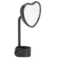 Lowbrow Customs Black Heart Motorcycle Mirror - Clamp On - Black