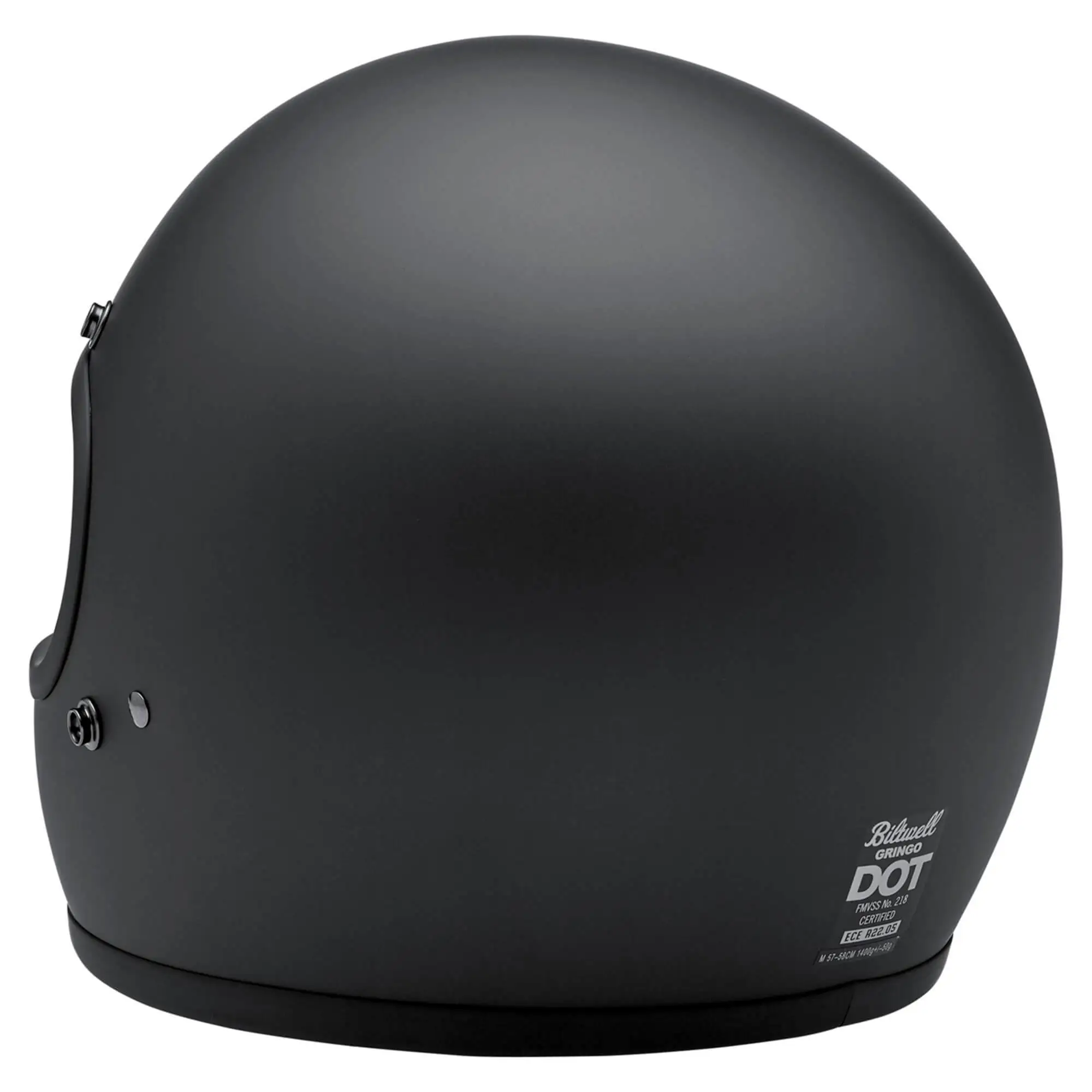 Biltwell Gringo DOT/ECE Approved Full Face Helmet - Flat Black - Image 7
